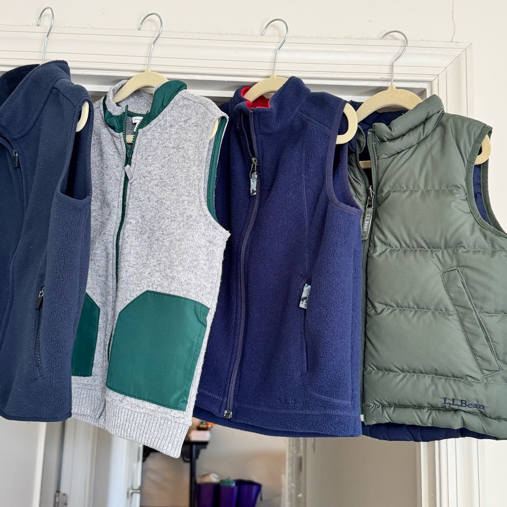 LL Bean, Janie and Jack, & Lands’ End Boys Vests.  Sz S.